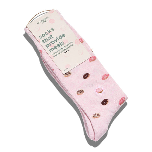 Socks that Provide Meals (Pink Donuts)