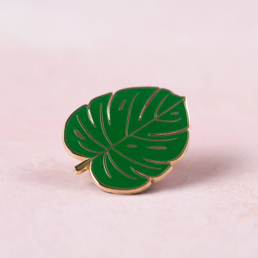 Monstera Leaf Enamel Pin - Plant Lover Stocking Stuffer