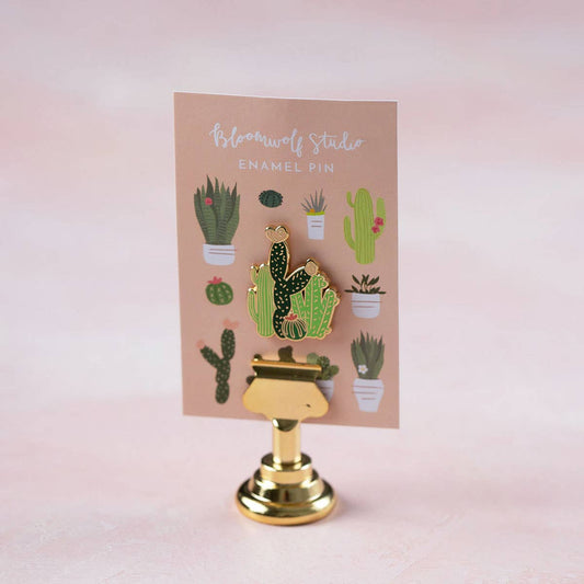 Cacti Field Enamel Pin - Plant Lover Stocking Stuffer