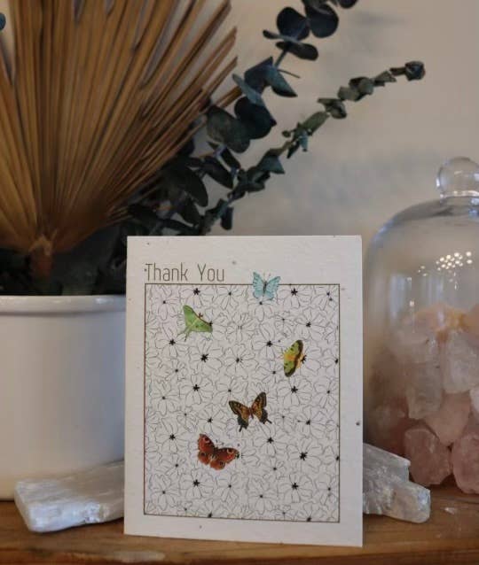 Plantable Thank You Card | Wildflower Card | Butterflies
