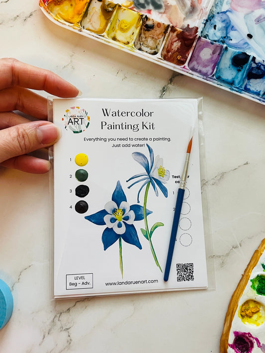 Columbine Flower Watercolor Kit