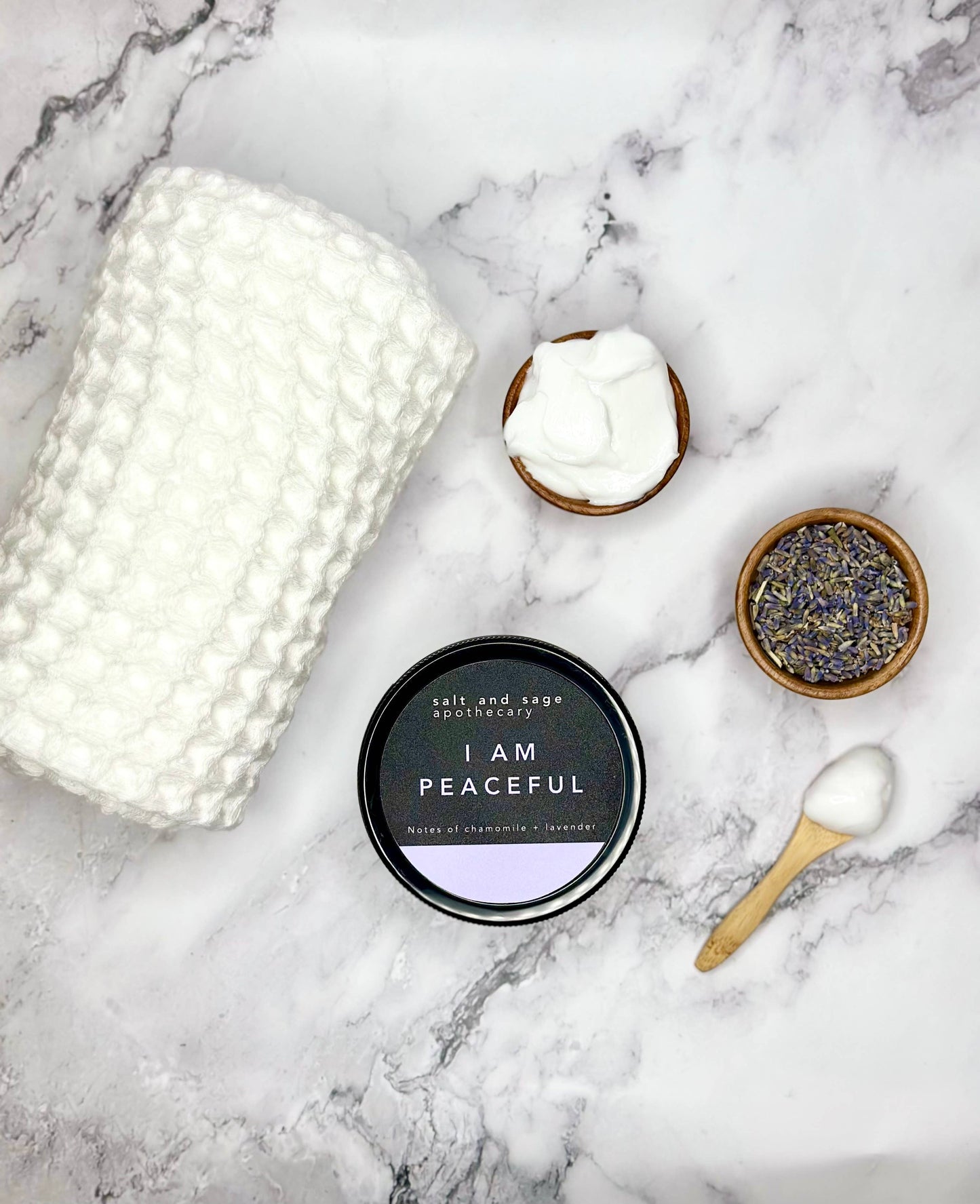 I AM Peaceful - Lavender + Chamomile - 8oz Whipped Organic Body Butter