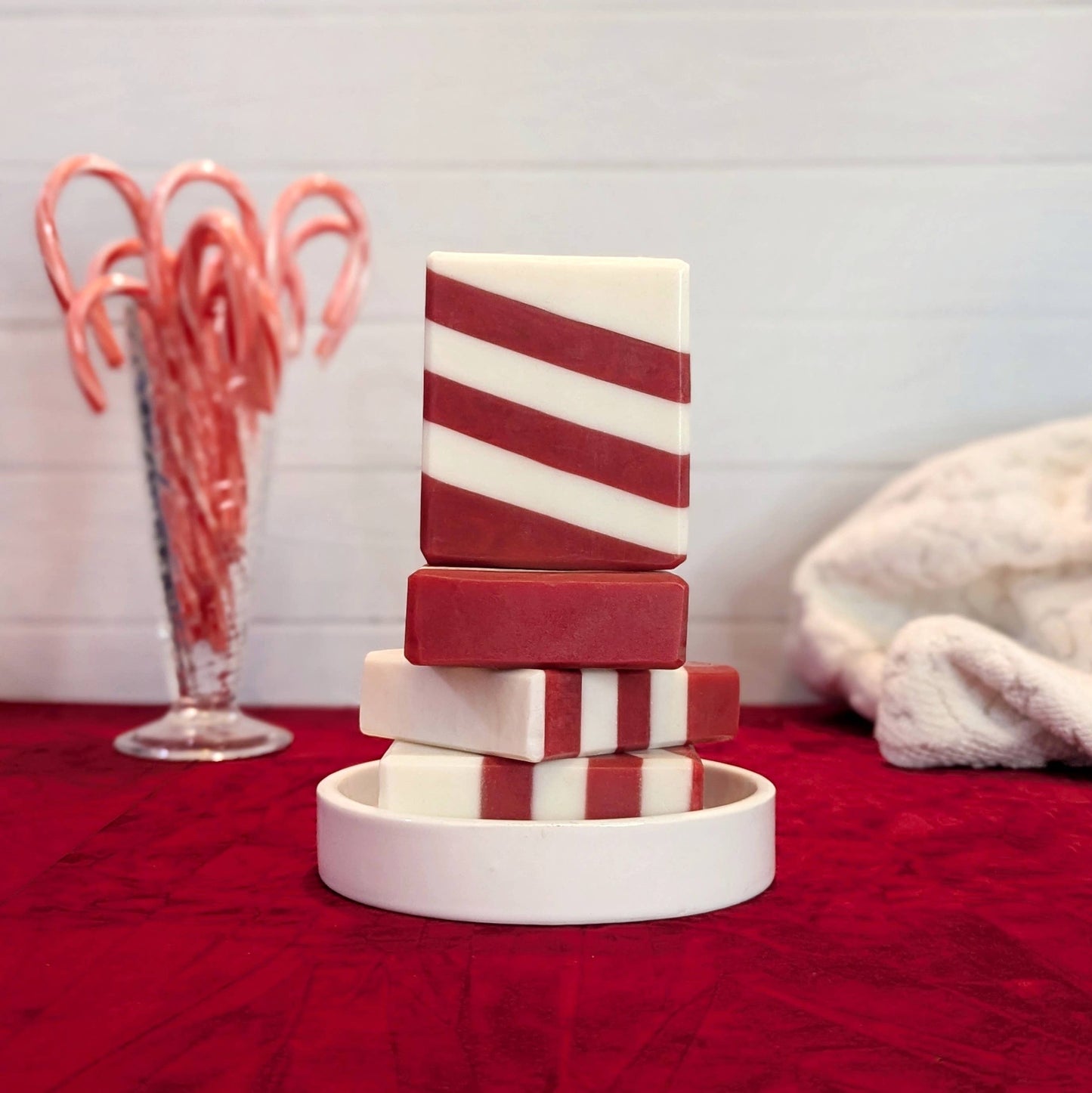 Candy Cane - Red & White Holiday Soap