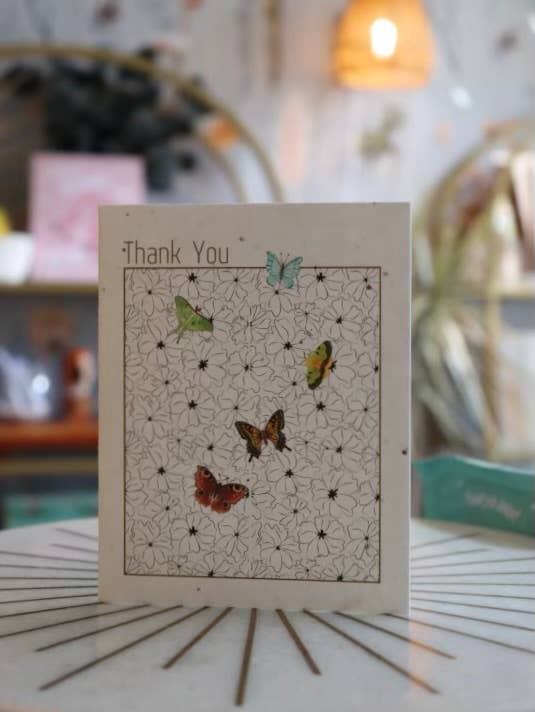 Plantable Thank You Card | Wildflower Card | Butterflies