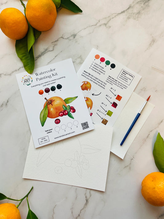 Mandarin and Cranberry Watercolor Kit
