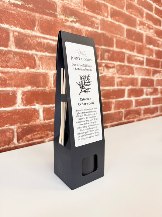 6oz Diffuser + Reeds | Black Glass