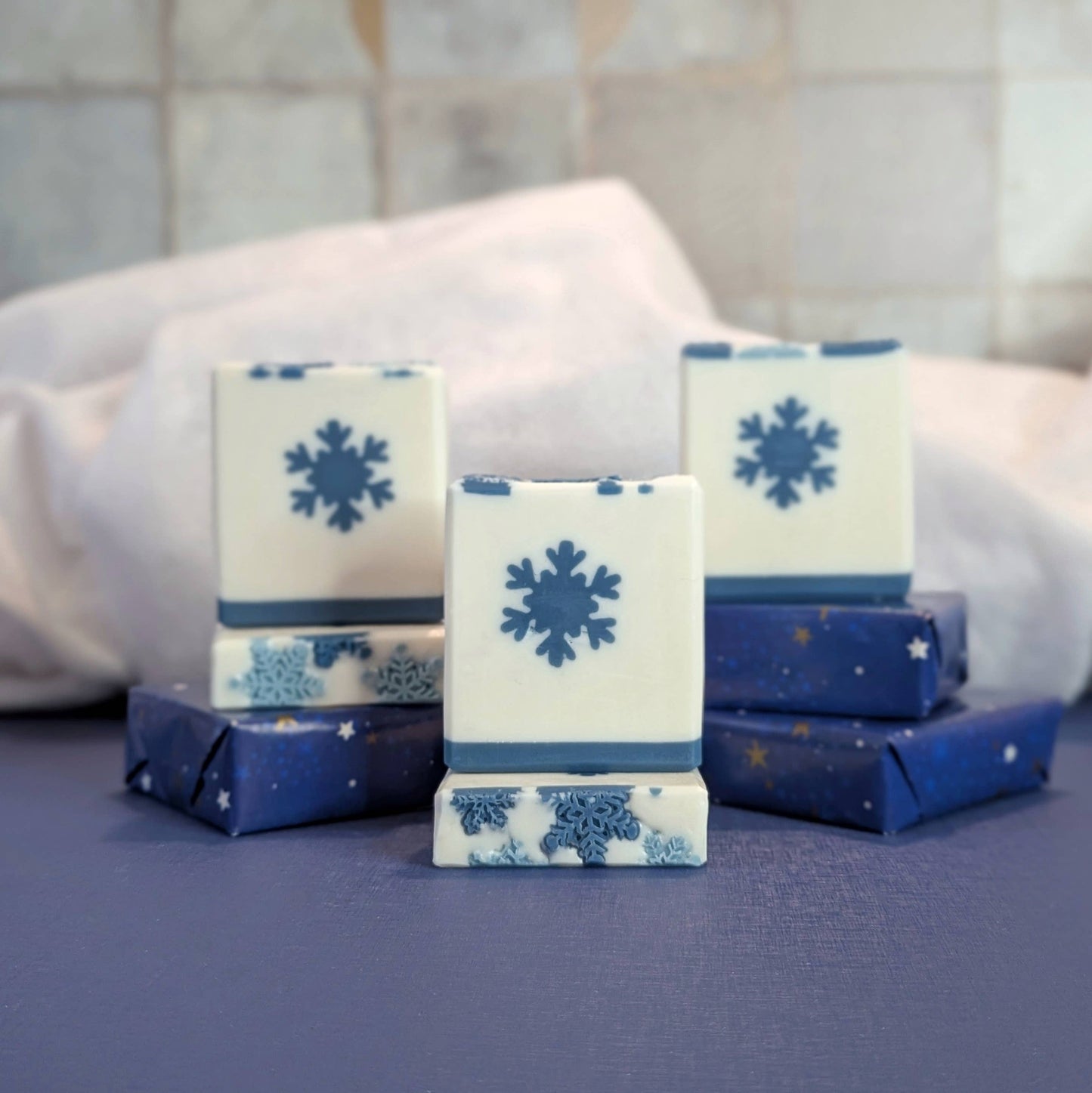 Winter Wonderland - Blue and White Holiday Goats Milk Soap