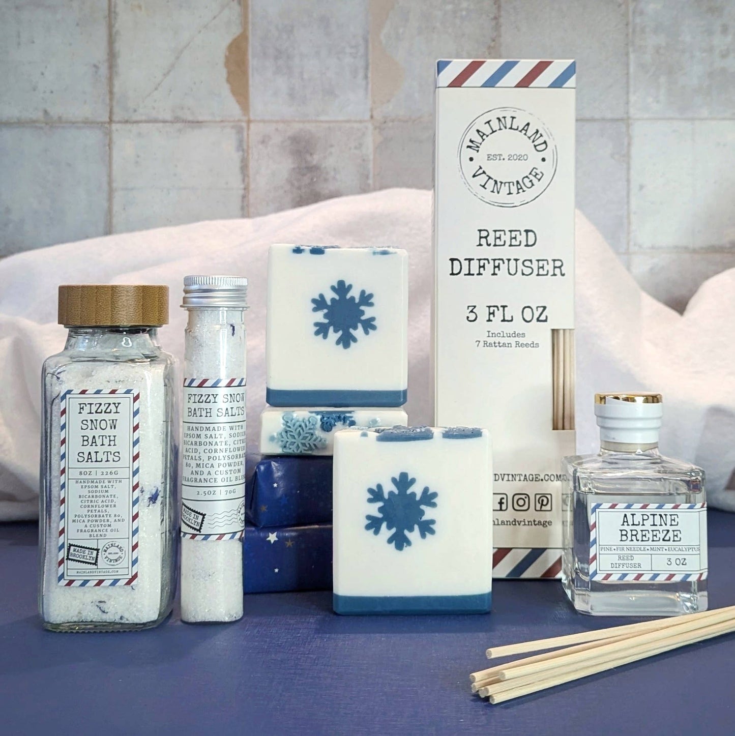 Winter Wonderland - Blue and White Holiday Goats Milk Soap
