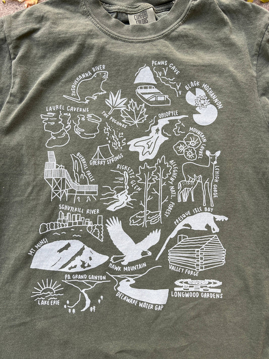 Pennsylvania Nature Souvenir T-Shirt Comfort Colors