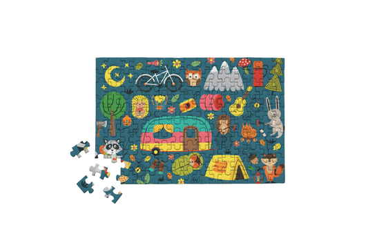 Happy Campers - Mini Jigsaw Puzzle woodland
