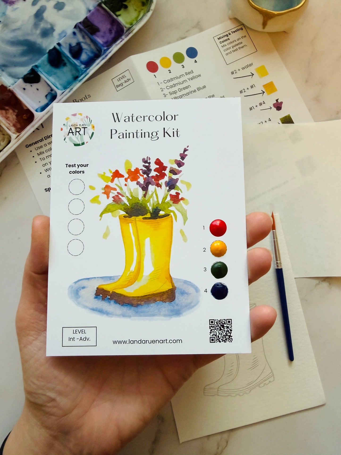 Rainboot Flower Bouquet Watercolor Kit