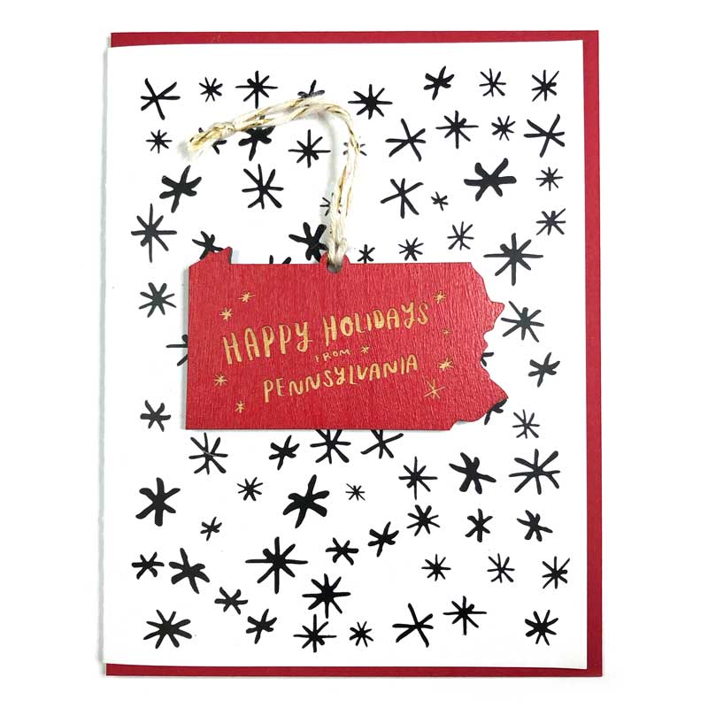 Happy Holidays from Pennsylvania Ornament w/Card