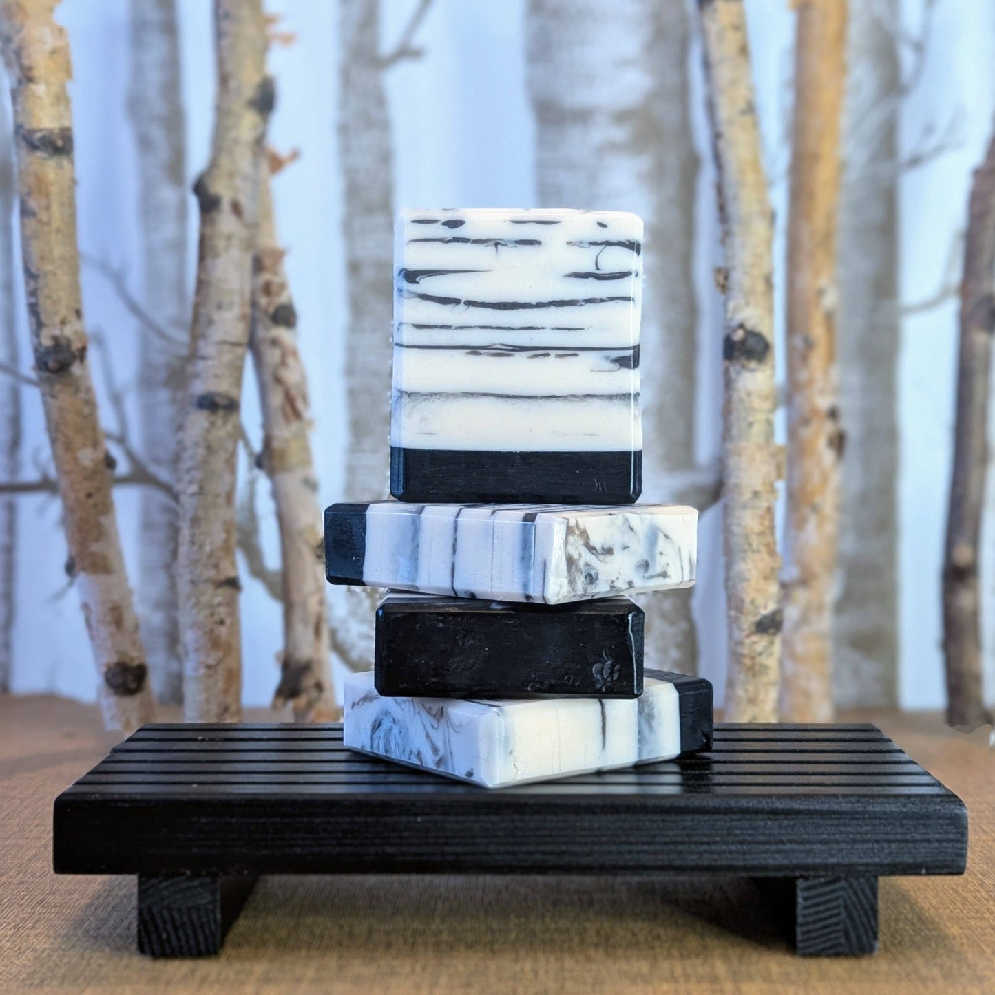 Aspen Grove - Black and White Goats Milk and Charcoal Soap
