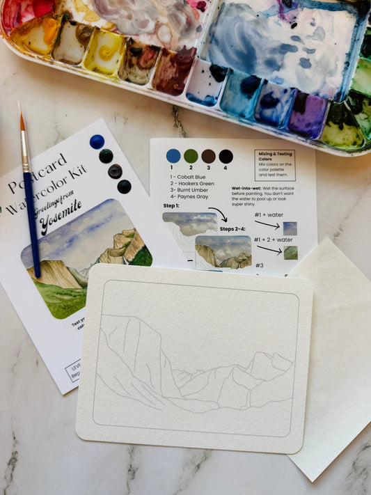 Yosemite Watercolor Postcard Kit