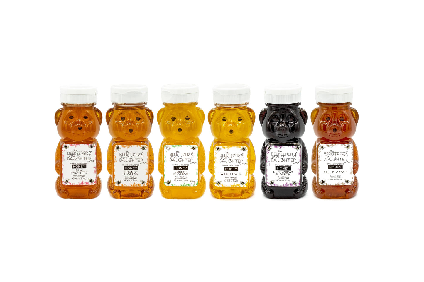 8oz Honey Bear - Raw Wildflower Honey