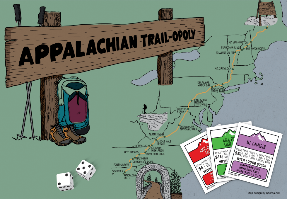 Appalachian Trail-Opoly Board Game