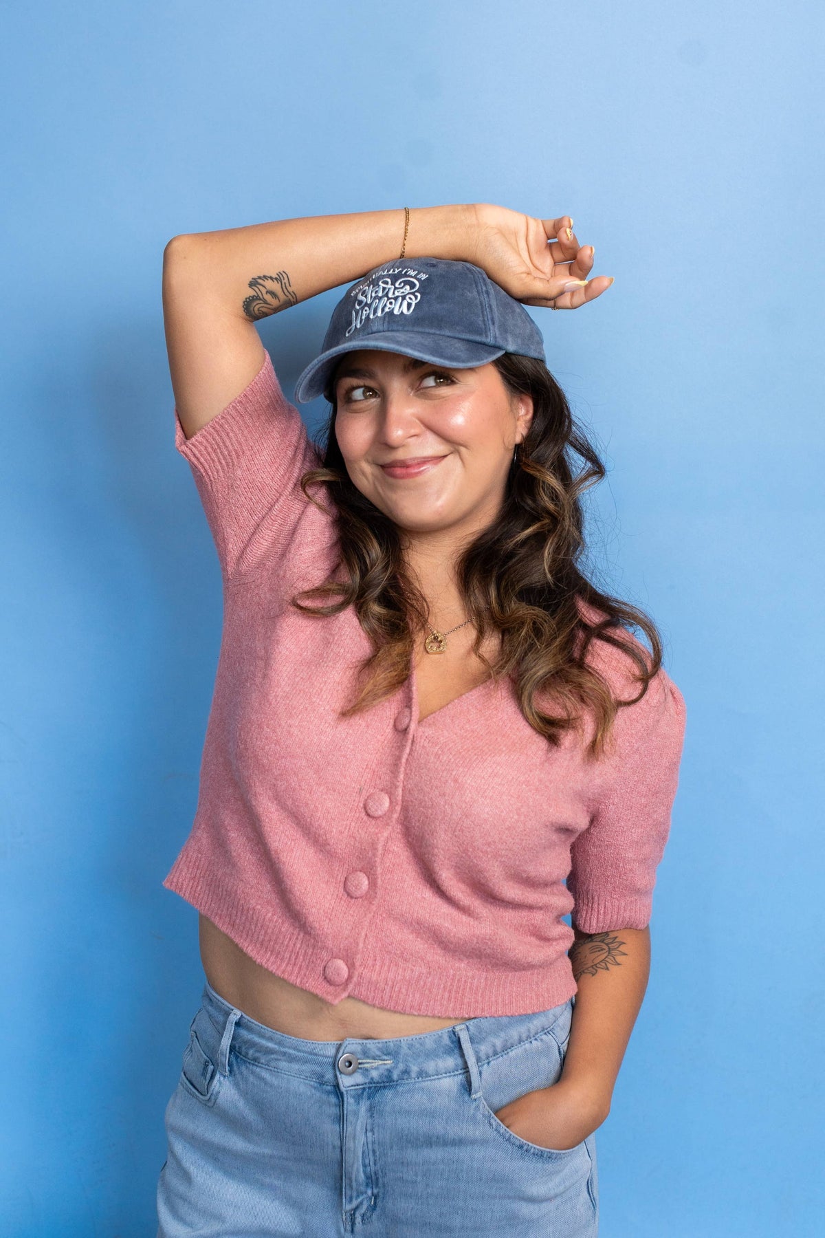 Spiritually I'm in Stars Hollow Embroidered Washed Dad Cap