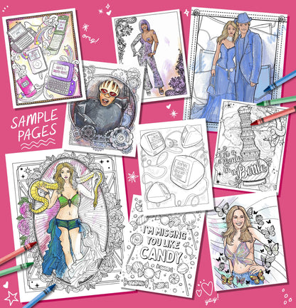 Y2K 2000s Pop Music Coloring Book