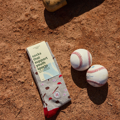 Socks that Support Youth Sports | Gray Baseballs