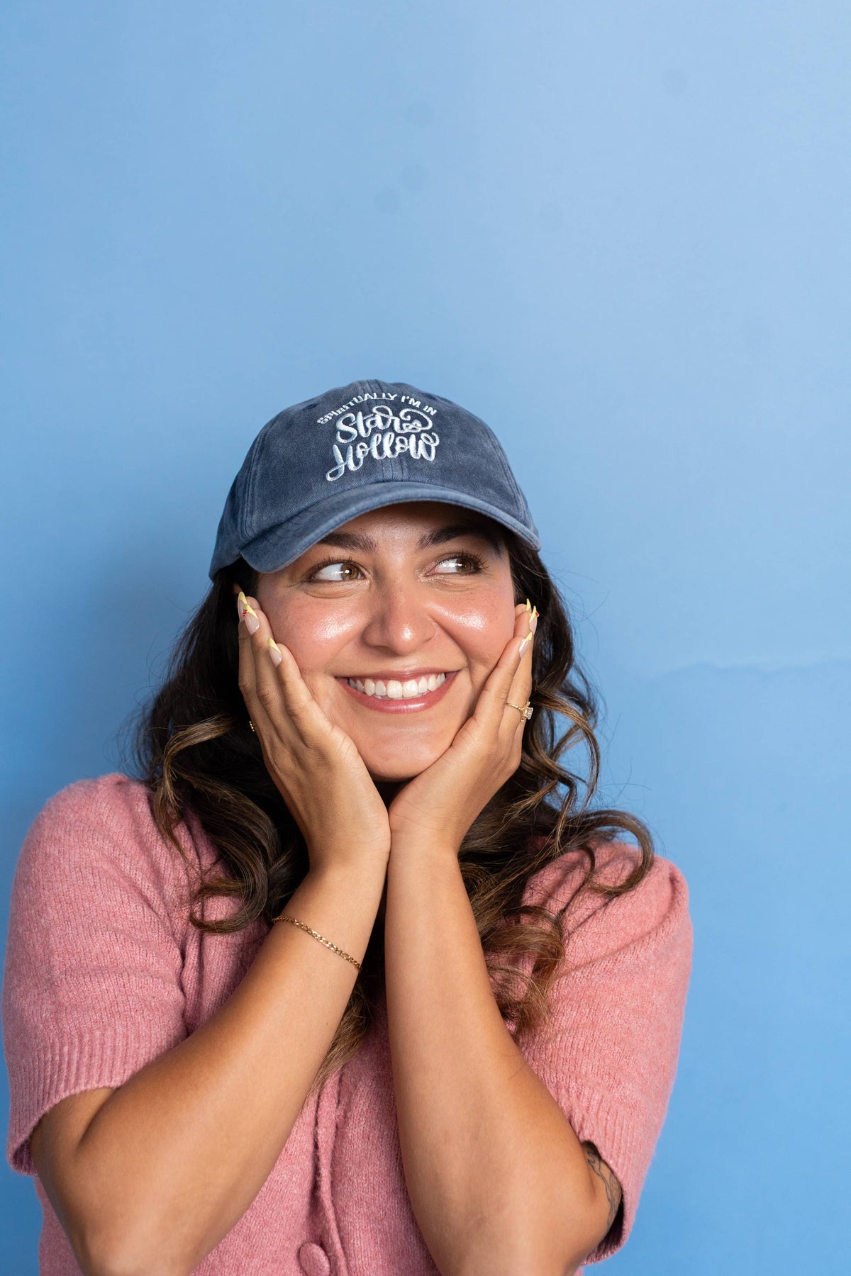 Spiritually I'm in Stars Hollow Embroidered Washed Dad Cap