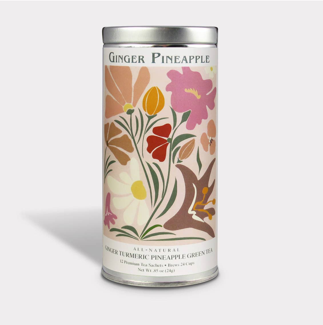 Fluer Nuevo Ginger Pineapple Tea Sachets - Tall Tin