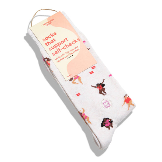 Socks that Support Self-Checks (Beige Women)