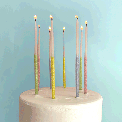 Glitter Wish 6" Beeswax Candles - Multi-Color - Set of 6
