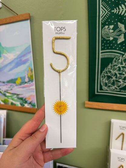 8" Gold Number Sparkler Wands