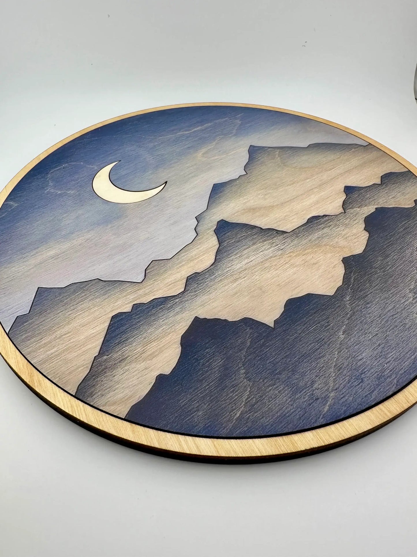Handcrafted Wood Wall Art - Nature-Inspired Mountain Print