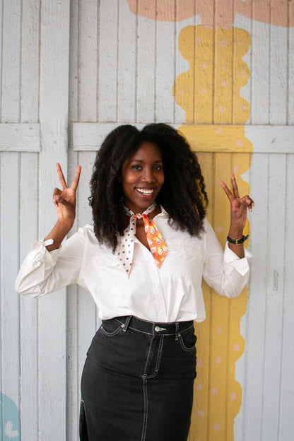 Butterflies and Dots Skinny Scarf
