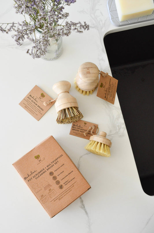 Bamboo Modular Cleaning Brush 3pk
