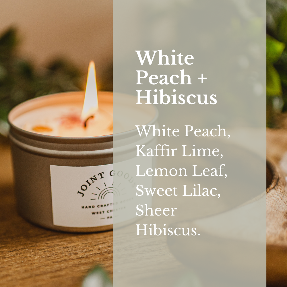 White Peach Hibiscus Soy Candles