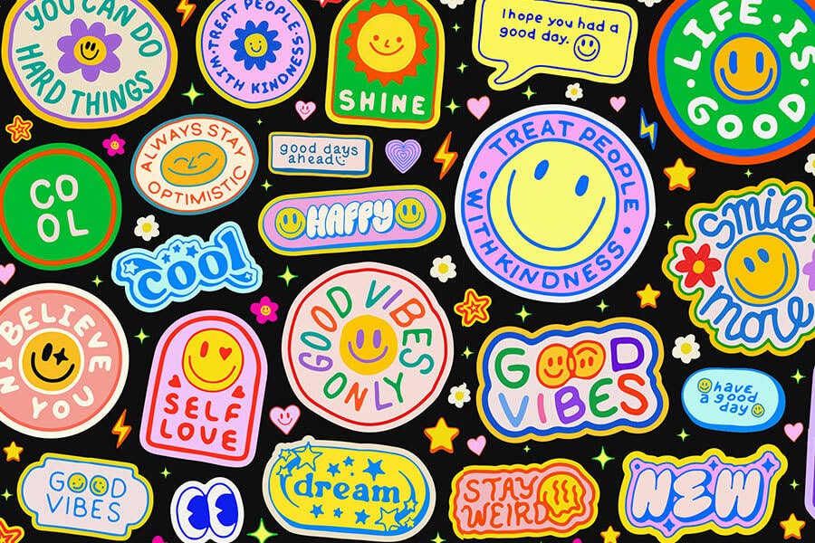 Stickers - Fun nostalgic design for teens and adults
