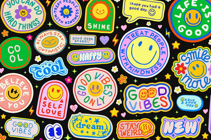 Stickers - Fun nostalgic design for teens and adults