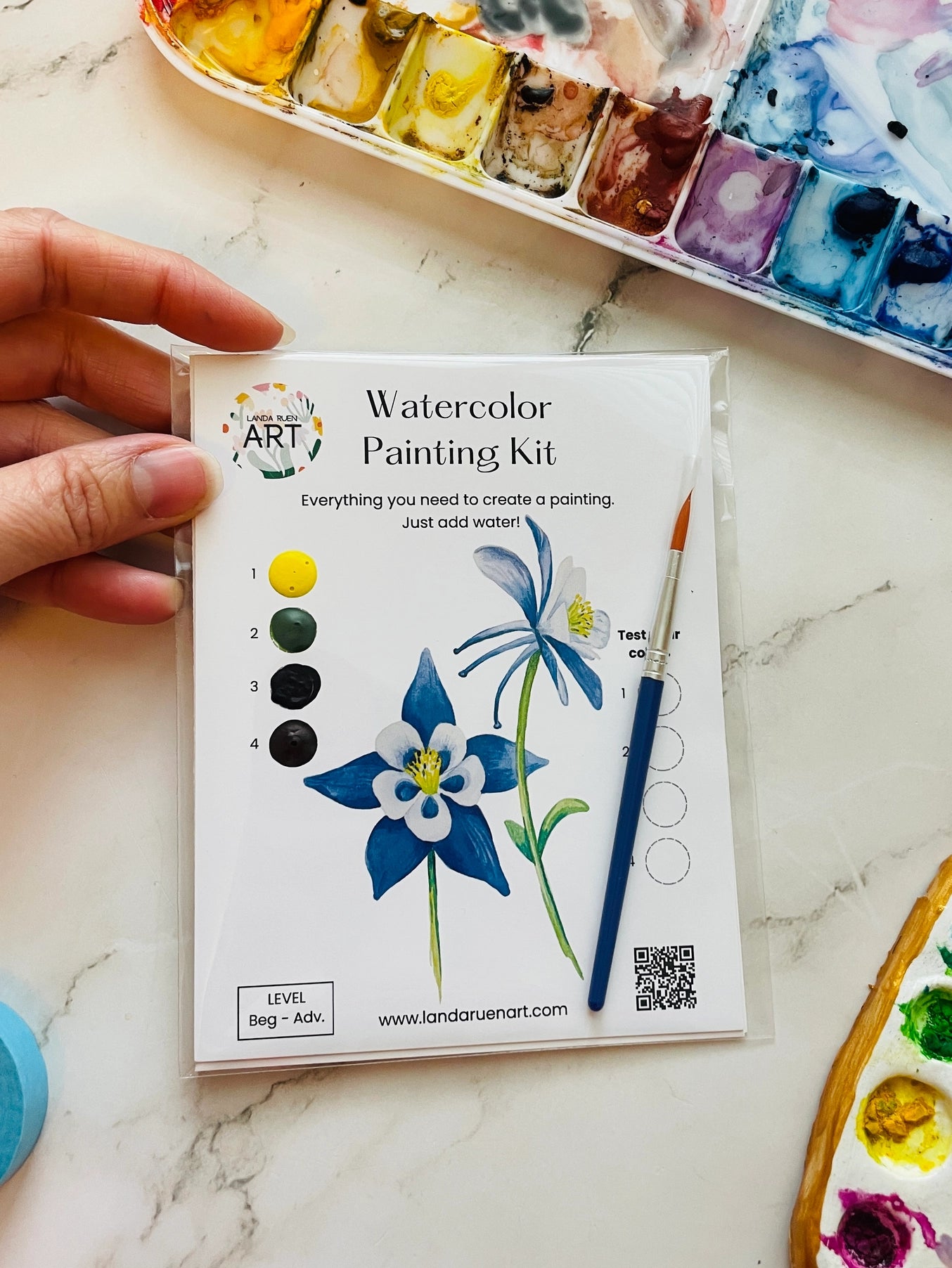 Columbine Flower Watercolor Kit
