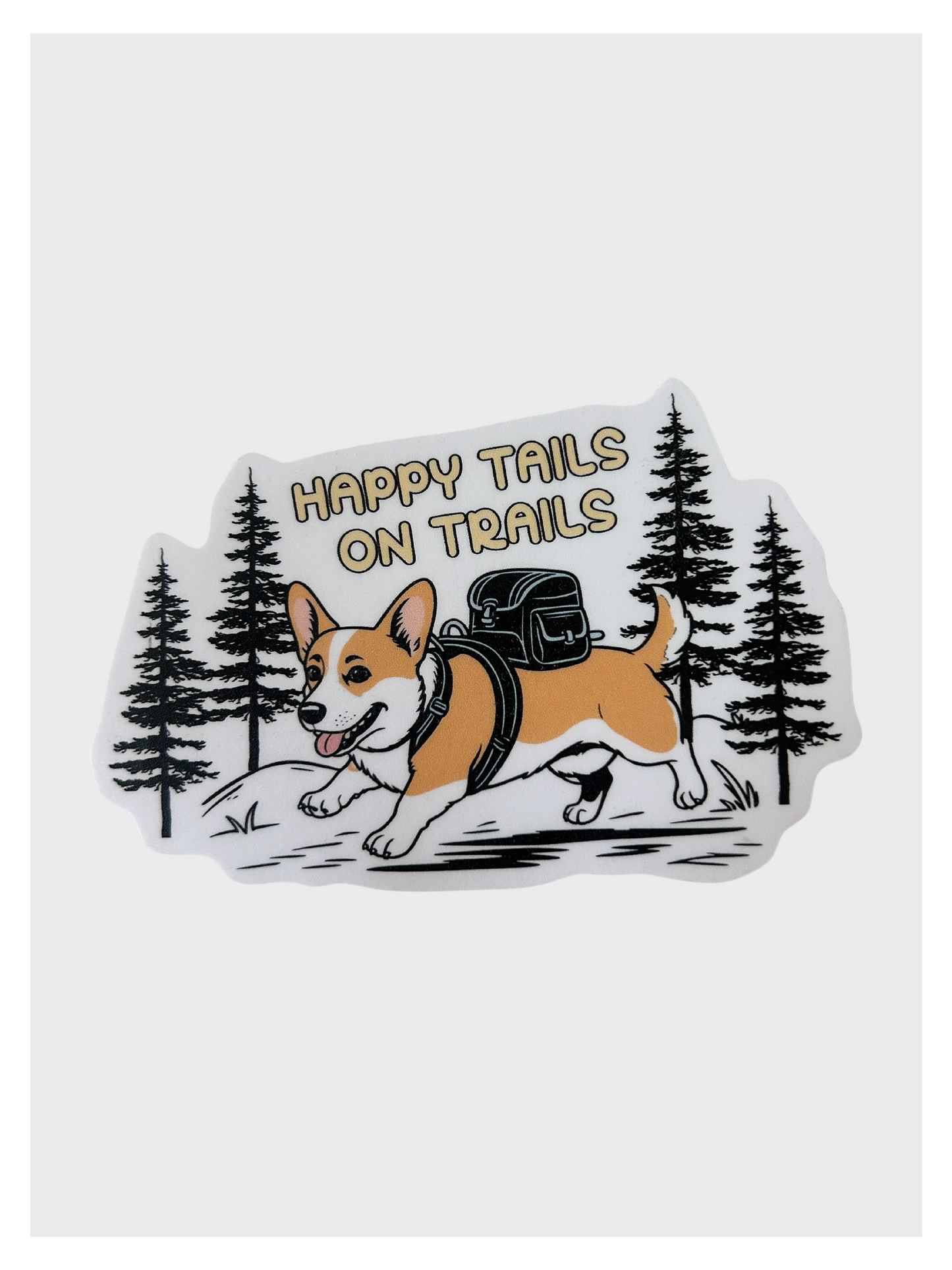 Happy Tails on Trails Corgi Sticker