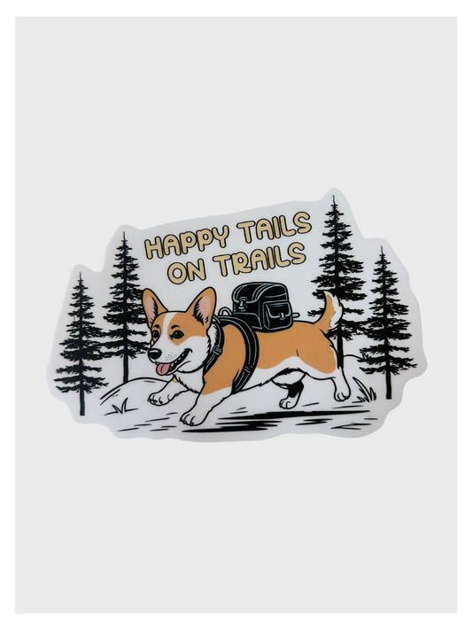 Happy Tails on Trails Corgi Sticker