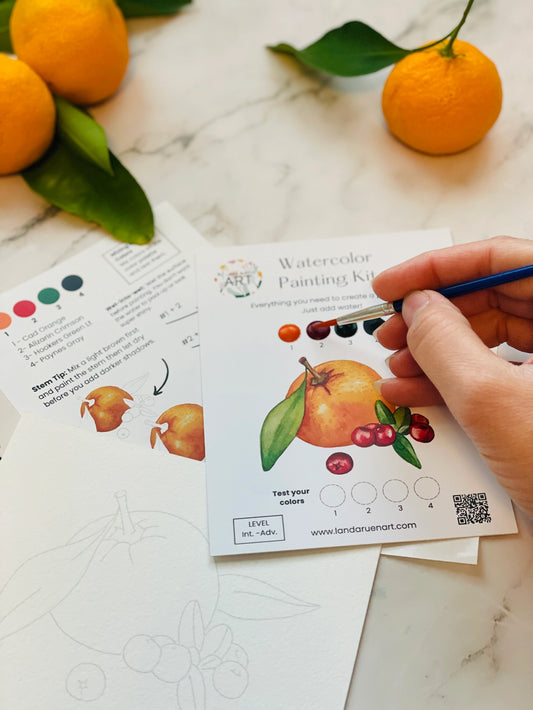 Mandarin and Cranberry Watercolor Kit