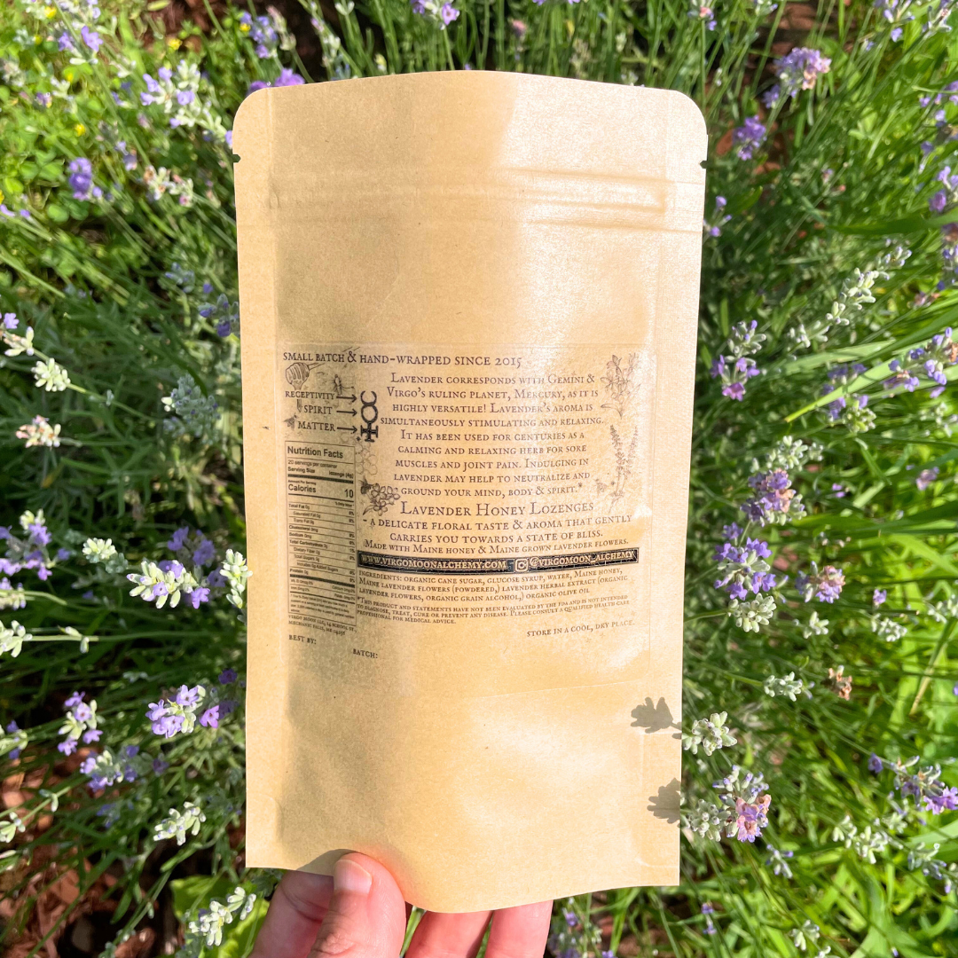 Lavender Honey Lozenges with Hand-Harvested Flowers