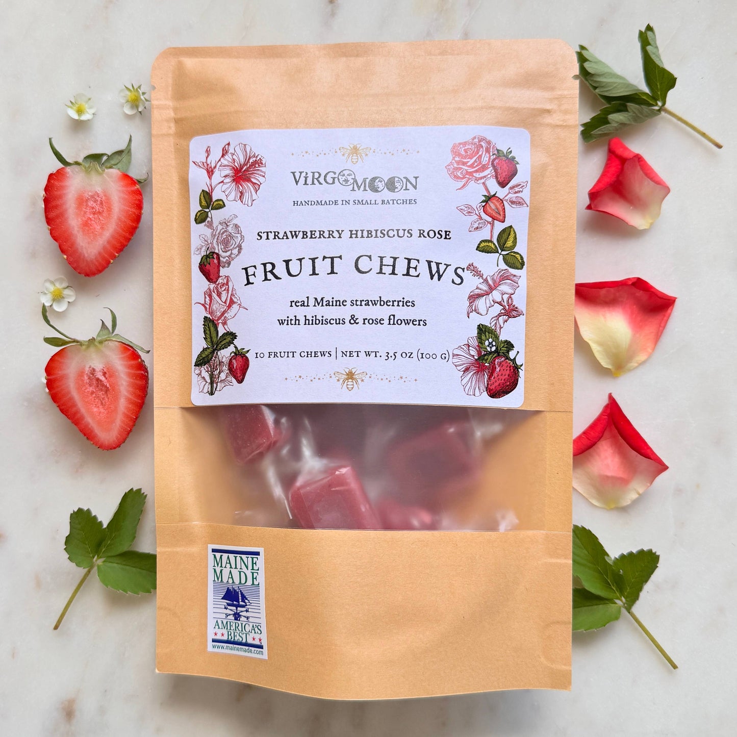 Strawberry Hibiscus Rose Fruit Chews