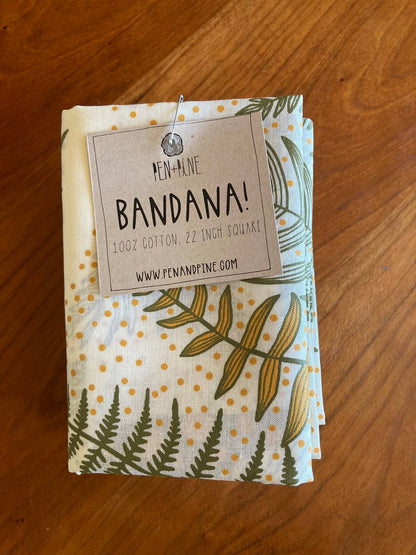 Mushroom + Ferns Bandana