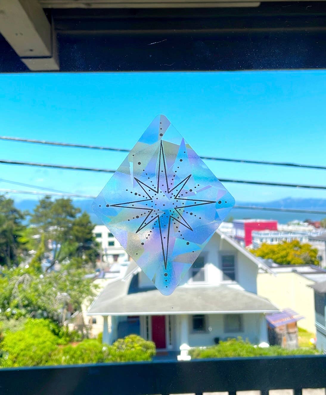 Suncatcher | White Star Window Sticker | Rainbow Maker Decal