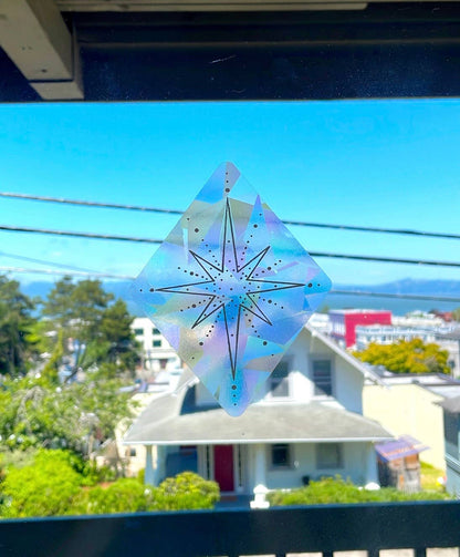 Suncatcher | White Star Window Sticker | Rainbow Maker Decal