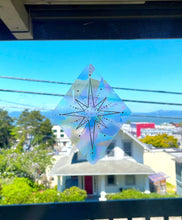 Load image into Gallery viewer, Suncatcher | White Star Window Sticker | Rainbow Maker Decal
