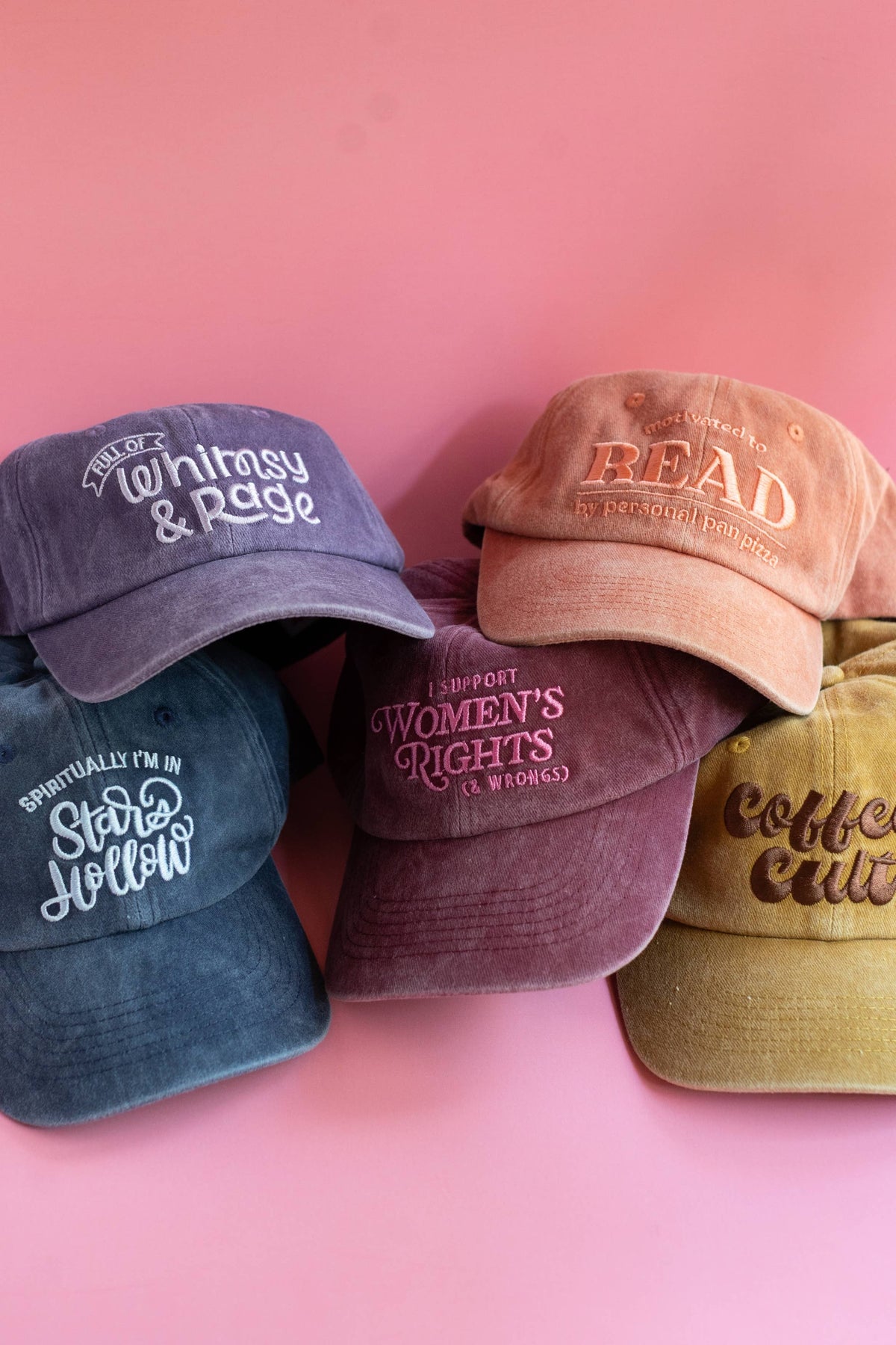 Spiritually I'm in Stars Hollow Embroidered Washed Dad Cap