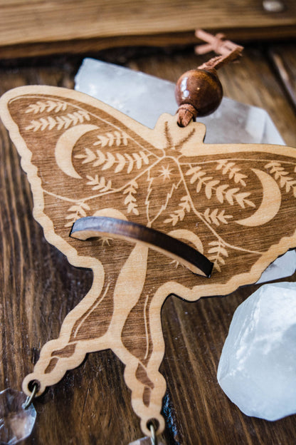 Luna Moth Airplant Holder Hanging Suncatcher