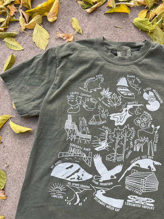 Pennsylvania Nature Souvenir T-Shirt Comfort Colors