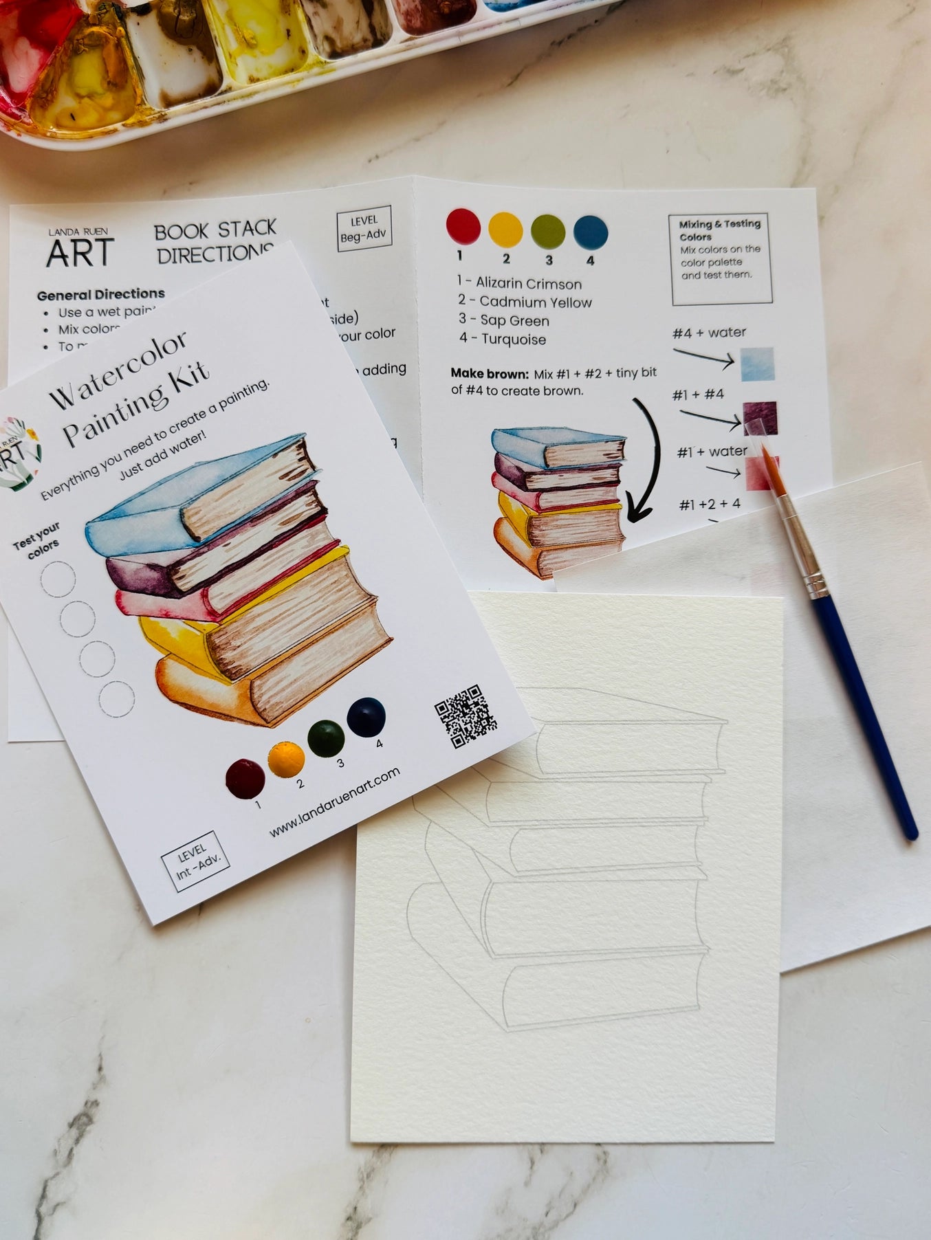 Book Stack Watercolor Kit