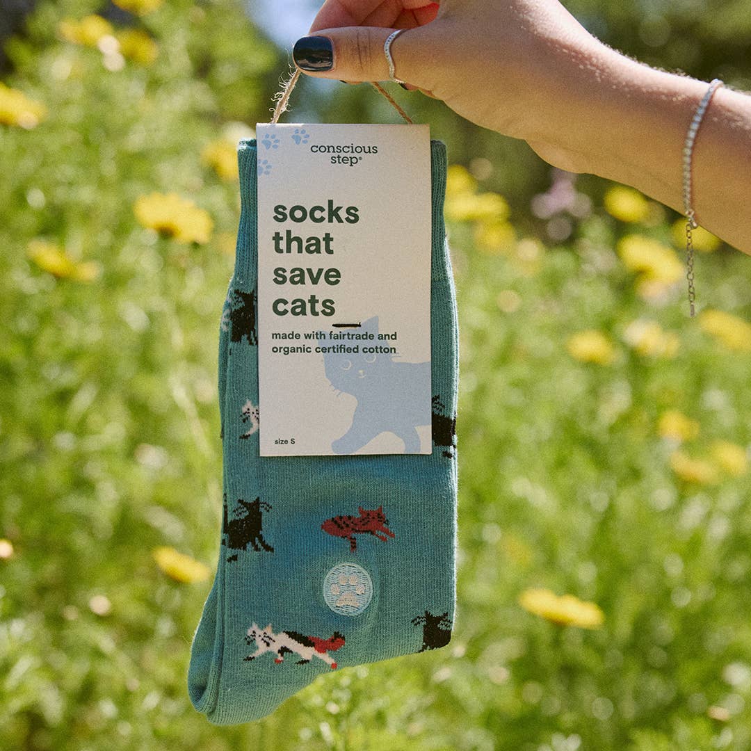 Socks that Save Cats | Teal Cats - Gifts for Cat People