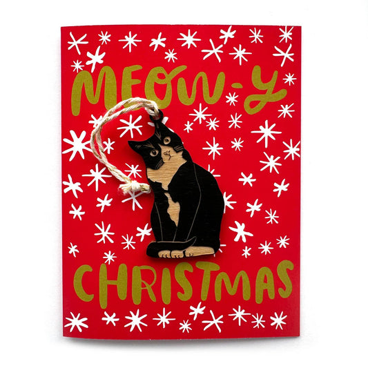 Meowy Christmas - Cat Ornament w/Card